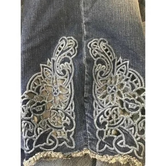 Torrid Denim Skinny Jeans Womens Cutout Crop Raw Hem Medium Wash Stretch plus 22 - Picture 2 of 11